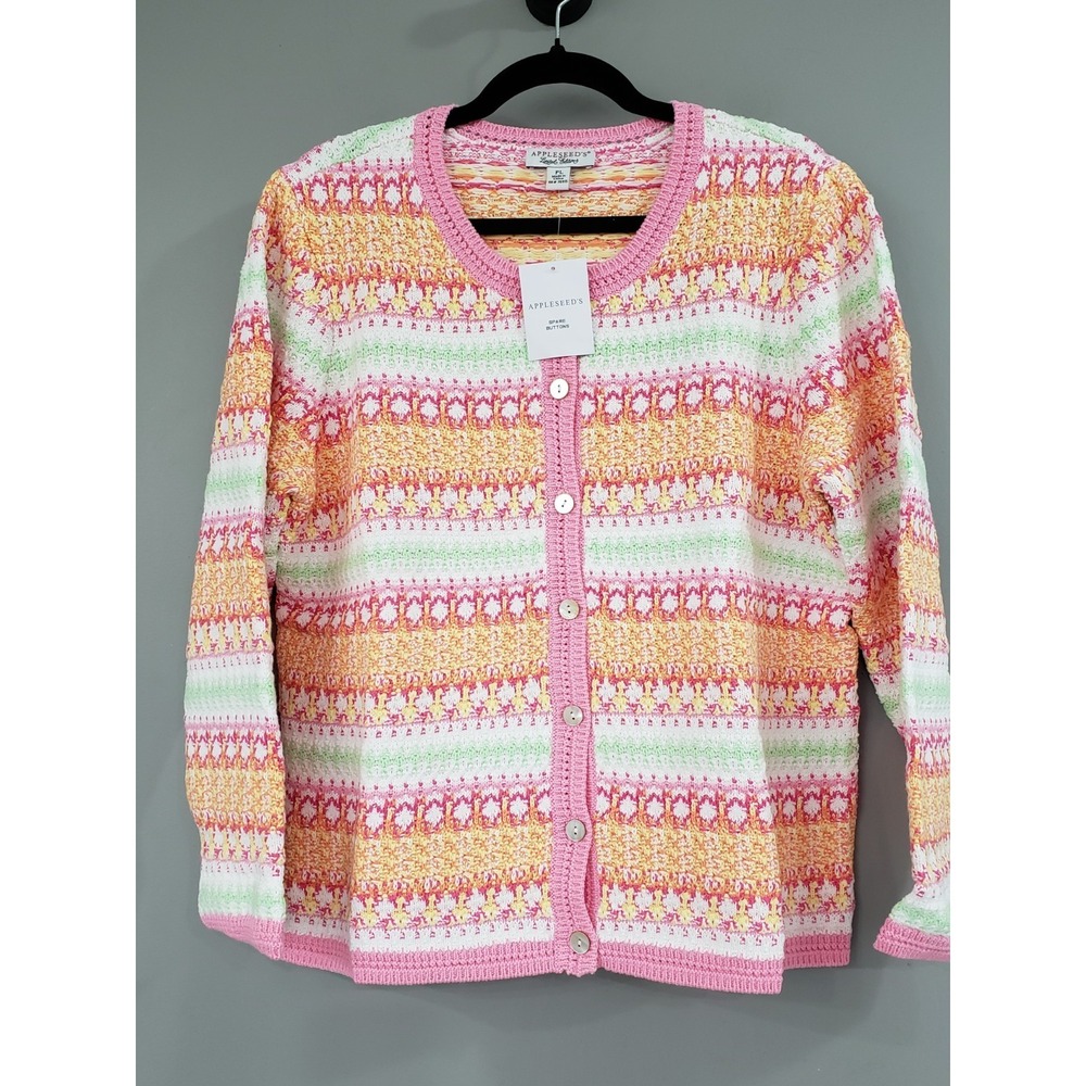 NWOT Vintage Appleseed's Cardigan Sweater Cottagecore Whimsical Grandma Fairy